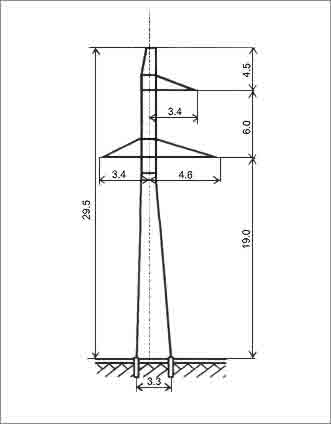 Промежуточно-угловая опора для ВЛ 110 кВ ПУС110-1